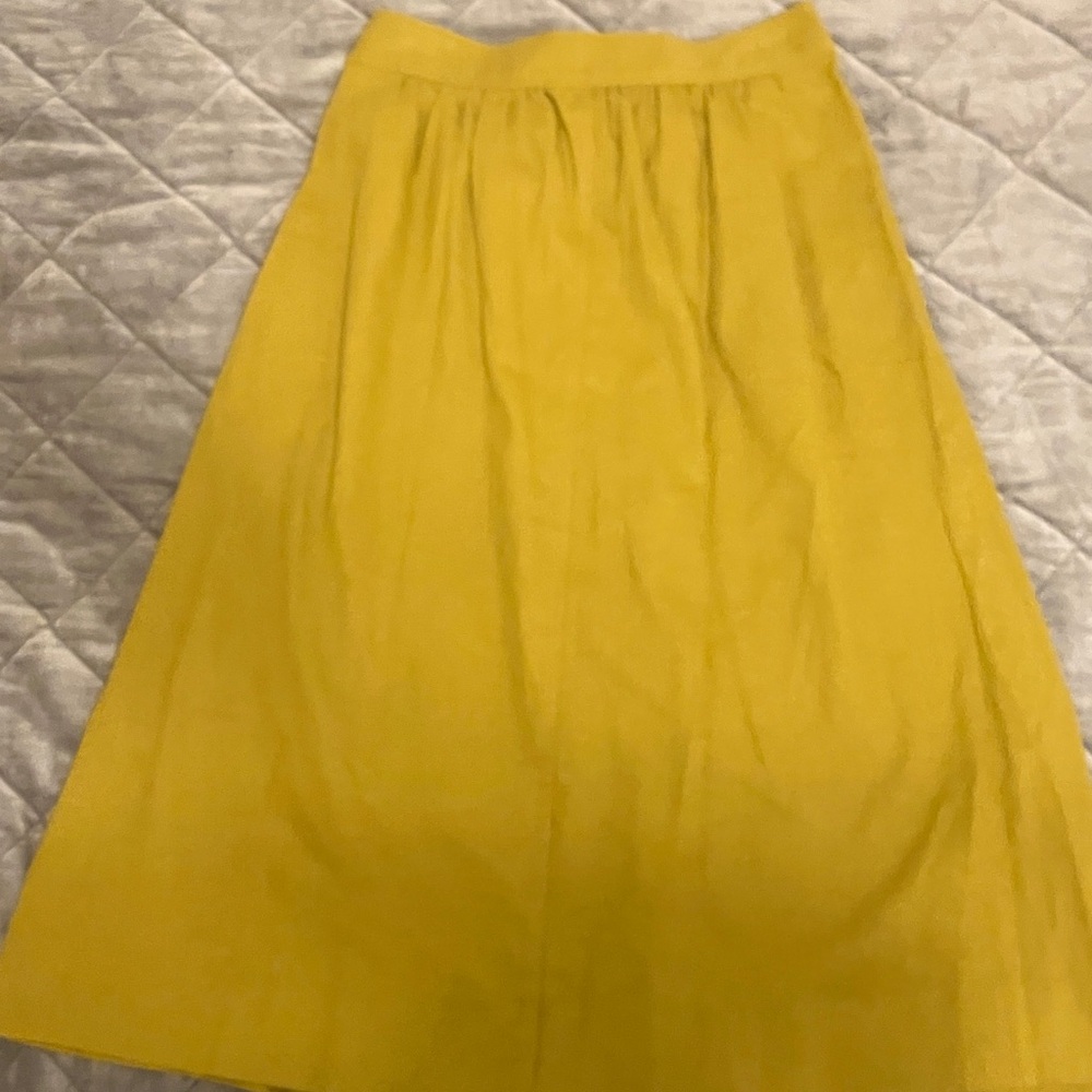 Madewell Tie Palisade Button Front Midi Skirt in Linen-Cotton Size 6 - Picture 8 of 9